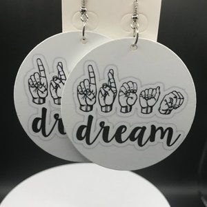 NWT Wooden Exquisite African Beauty Print Round Dangle Earrings Bohemian